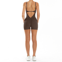 Combinaisons de sport personnalisées avec logo pour femmes, ensembles de yoga courts froncés, justaucorps sexy push-up, combinaisons de sport élastiques et respirantes pour l'entraînement et le fitness