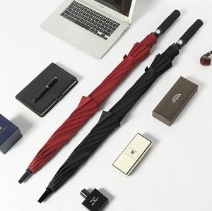 Portable Double Couche Ventilation Droite Pôle Parapluie Adultes Coupe-Vent Résistant À La Pluie Noir Revêtement Semi-Automatique - Product Image 3