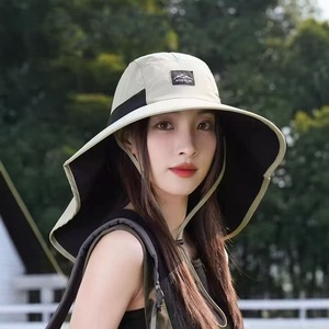 Boserlin Bucket Hat Wide Brim UV Protection Sun Hat Neck Protector Breathable Outdoor Adult Hat - Product Image 1
