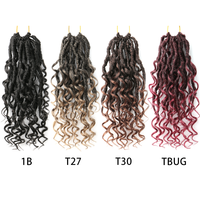 Extensions de cheveux synthétiques tressées au crochet, style Faux River Locs, avec pointes bouclées naturelles, pré-bouclées, pour coiffures bohèmes, vente en gros