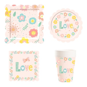 ชุดจานกระดาษใช้แล้วทิ้ง DAMAI ขายดี สำหรับงานปาร์ตี้ จานอาหารเย็นแบบใช้แล้วทิ้ง ชุดอุปกรณ์บนโต๊ะอาหารวันเกิด - Product Image 3