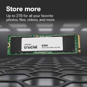 Новый твердотельный накопитель Crucial E100 SSD 800 ГБ-1,5 ТБ M.2 NVMe PCIe Gen4, внутренний SSD с корпусом из алюминиевого сплава, 1,8 дюйма, совместим с настольными ПК, CT480E100SSD8 - Product Image 4