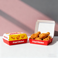 Sacs d'emballage pour frites, ailes de poulet, boîtes d'emballage alimentaire en papier, boîtes à emporter personnalisées, boîtes à emporter pour poulet frit, boîtes à emporter pour la restauration rapide
