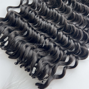 Extension 100% capelli umani anello Nano uncinetto Micro Loop Twist russo rame <span class=keywords><strong>biondo</strong></span> riccio H6 IF2 piuma slavica onda naturale - Product Image 3