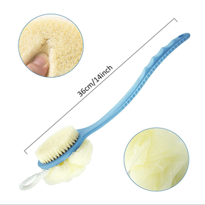 Bodyworks Shower Body Brush <strong>Long</strong> <strong>Handle</strong> Bath Brush Loofah Body Scrub <strong>Sponge</strong> 2 in 1Handheld on a Stick for Body - Product Image 5