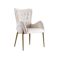 Chaises de salle à manger à bras souple modernes de luxe avec dossier Tabouret de bar de cuisine Chaise longue haute de comptoir