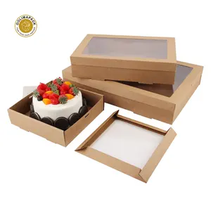 Corrugated Paper Box Custom Kraft Corrugated Paper Cater Cake Pastry Box In Bulk For Bakery And Divider Lids With Windows