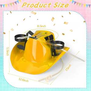 Cappello da Cowboy con Portabevande e Cannuccia per Feste a Tema, Cappello per Succhi e Bibite per Adulti - Product Image 5