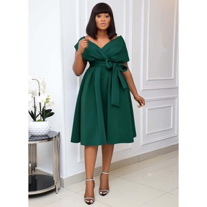 Para el comercio transfronterizo <span class=keywords><strong>Eaby</strong></span>: Falda midi vintage antiestática de verano, estilo africano, con cuello en V profundo y corte en A, sexy, para mujer europea y americana. - Product Image 4