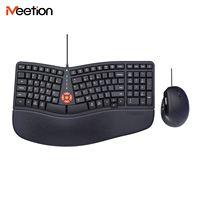 Clavier et souris ergonomiques filaires Meetion Director Mini pour ordinateur portable, claviers