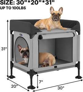 Hoogwaardig groothandel fabrieksrecht hoekig polyester afneembaar wasbaar vezel hondenbed voor honden - Product Image 2