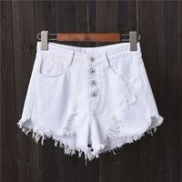 Mode féminine décontracté été cool femmes short en jean taille haute doublé de fourrure jambe-ouvertures grande taille sexy jean court