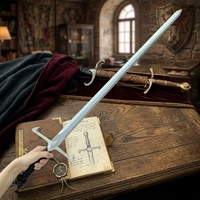 Pedang Cosplay Prop Petualangan Fantasi, Ringan, Aman, Tahan Lama, Busa PU Densitas Tinggi 34,7 inci, Logo Kustom