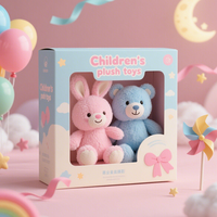 Emballage d'animaux en peluche, jouets pour enfants, boîtes d'emballage pliantes avec carte en papier imprimé de couleur, boîtes personnalisées avec fenêtre en PVC, boîte d'emballage avec propre logo