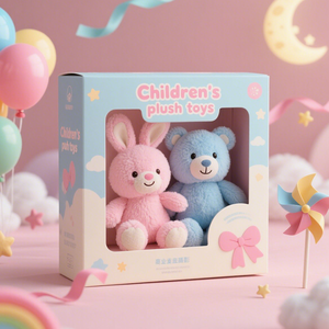 Trẻ em Đồ chơi thú nhồi bông bao bì màu in thẻ giấy gấp hộp đóng gói PVC cửa sổ tùy chỉnh hộp riêng logo bao bì hộp - Product Image 3