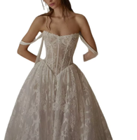Robe de mariée blanche en dentelle plissée, col cœur, traîne longue, robe de soirée élégante