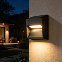 Applique murale LED moderne carrée noire étanche pour extérieur, lumière chaude pour escalier, jardin, patio, allée