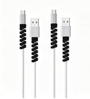 Protector de Cable Flexible colorido de plástico para teléfono, Protector de Cable USB para auriculares, portátil, auricular, teléfono móvil, Cable bonito