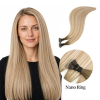 Ekstensi Rambut Nano Ring Tip Hitam 26 Inci Lembut Halus Tidak Rontok Tidak Kusut Ujung Tebal Siap Kirim