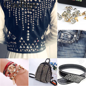 1000pcs מתכת קריסטל הרבעה ריינסטון מסמרת כפול כובע ציפורני עור ספייק בגד מסמרות נעלי תיק דקור DIY אמנות 5mm-11mm - Product Image 5