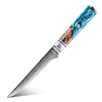 Couteaux à désosser professionnels de haute qualité 6 pouces 10CR15MOV damas couteau à désosser du chef de cuisine Laser en acier au carbone