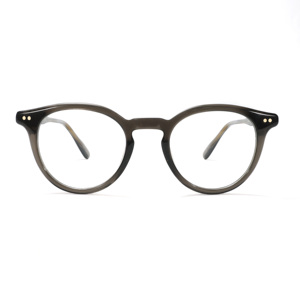 <span class=keywords><strong>Occhiali</strong></span> Rotondi Vintage Retrò con Rivetti, Montature Ottiche in Acetato <span class=keywords><strong>Trasparente</strong></span> Grigio, Unisex per Uomini e Donne - Product Image 2