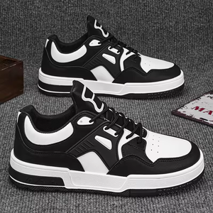 2025 New Trendy Men's Leather Flat Skateboarding Shoes Chunky stylish men's shoes Youth Outdoor casual Walking Style Shoes - Product Image 3