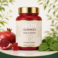 Gummies de fer personnalisées par le fabricant, Gummies de fer végétaliens, Supplément multivitaminé en gummies de fer pour les cheveux, les ongles et la peau