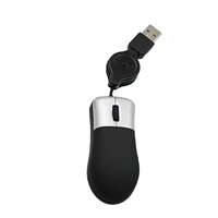 Ratón Óptico USB Retráctil Portátil Más Vendido, Diseño Compacto para Computadora Portátil, Notebook, PC y Juegos