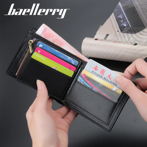 กระเป๋าสตางค์แบบสั้นสำหรับผู้ชายแบรนด์ Baellerry สีดำ พับสามตอน ใช้งานได้หลากหลายในชีวิตประจำวัน - Product Image 3
