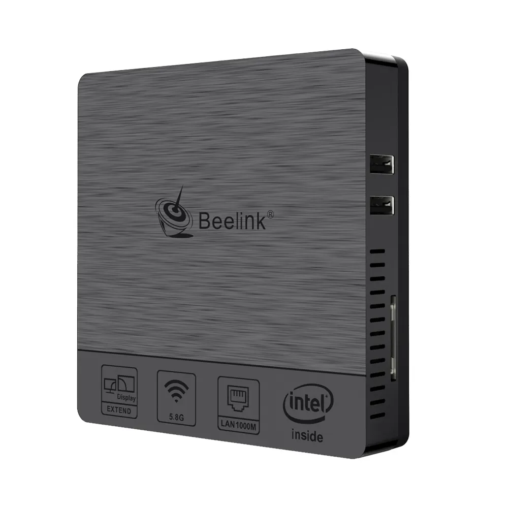 Beelink BT3 PRO II Intel Atom Z8350 4G 64G Mini PC HD-MI de salida VGA de 1000M LAN Mini computadora Host para señalización Digital