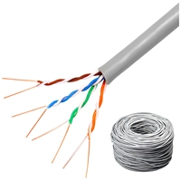 Kabel Ethernet Cat5e UTP 4 Pasangan Kabel LAN Twisted Pair Tanpa Pelindung 24AWG Tembaga Padat 305m Gulungan Besar untuk Pengkabelan Dalam Ruangan