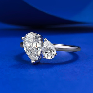 Il nuovo anello in argento S925 è un anello minimalista con zirconi bianchi a forma di pera da 6 * 9 mm con anello di nicchia <span class=keywords><strong>IT</strong></span> è un gioiello di boutique per le donne - Product Image 2