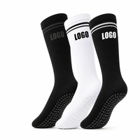 Chaussettes de yoga en coton avec logo personnalisé, antidérapantes, absorbant les chocs, chaussettes de pilates avec grip, échantillon gratuit, chaussettes de yoga pour femmes
