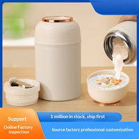 Nouvelle boîte alimentaire isotherme en acier inoxydable imprimée, pot alimentaire portable, thermos, boîte à déjeuner, boîte à soupe avec poignée, couvercle et cuillère