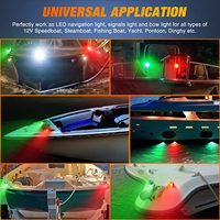 Feu de navigation pour bateau 12V, lampe de proue et tribord pour ponton, voilier, bateau de pêche, signalisation marine LED rouge, verte, blanche, étanche