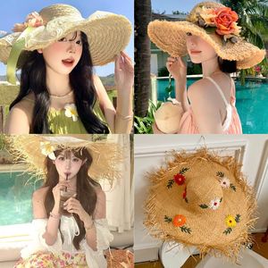 Chapeau <span class=keywords><strong>de</strong></span> <span class=keywords><strong>plage</strong></span> Rafi en paille naturelle style français, grande <span class=keywords><strong>corniche</strong></span>, design ajouré, protection solaire, pour femme, idéal vacances en bord <span class=keywords><strong>de</strong></span> mer - Product Image 2