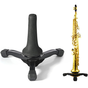 Support portable pour instruments à vent - Clarinette, flûte, oboe, saxophone et trompette - Support de sol pliable à trois pieds - Product Image 1