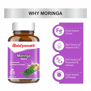 Meilleure vente de qualité supérieure Baidyanath Moringa Comprimés 60 Comprimés Aide à maintenir la santé et le bien-être en Inde - Product Image 6