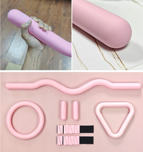 Ensemble de Pilates et de Yoga Personnalisé avec Haltères (1kg/2kg), Poids de <span class=keywords><strong>Cheville</strong></span> et Barre de Musculation – Fer et Silicone Écologiques Antidérapants pour la Maison - Product Image 2