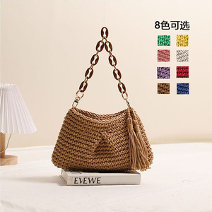 Nuova Borsa da <span class=keywords><strong>Spiaggia</strong></span> alla Moda per Signore, Borsa a Tracolla Intrecciata a Mano in Corda di Cotone con Cerniera, Bellissima Borsa a Tracolla da <span class=keywords><strong>Spiaggia</strong></span> 2026 - Product Image 3
