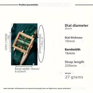 Montre pour fille de style TikTok Live, petite montre verte tendance, vintage, populaire sur Internet, luxe léger, pour étudiante, <span class=keywords><strong>en</strong></span> verre et alliage, à quartz - Product Image 2