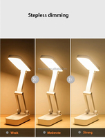 Portable 3 couleurs Dimmable tactile pliable lampe de Table chevet lecture Protection des yeux veilleuse USB rechargeable Led lampes de bureau