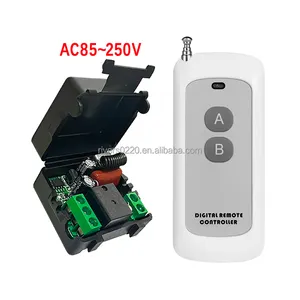 AC85 ~ 250V micro interrupteur de commande sans fil monocanal 1000m 2 clés télécommande intelligente pour lampe à LED