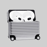 Étui de conception de valise drôle mignon pour Airpods Pro 2, pour AirPods 4 3 2 1 étui rigide de protection à la mode pour femmes hommes