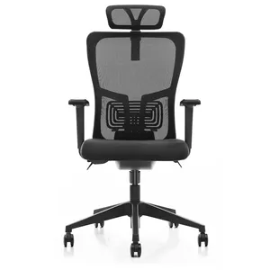 Ergonomic Modern Office Chair Full Mesh Staff Executive Swivel Chair With Adjustable Headrest Fabric Metal Material For Home Use