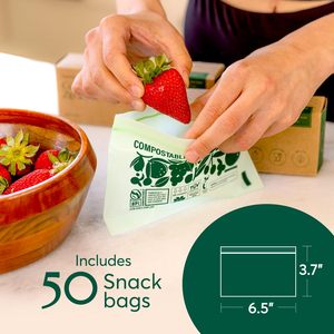 CLEANOMIC Sacs à lunch compostables Bundle Gallon Quart Tailles pour sandwichs et collations - Product Image 6