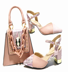 Bel Design <span class=keywords><strong>scarpe</strong></span> alla moda di alta qualità e borsa abbinata <span class=keywords><strong>tacco</strong></span> <span class=keywords><strong>basso</strong></span> vestito per le signore - Product Image 1