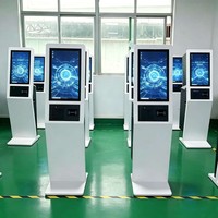 Terminal de libre-service vertical tout-en-un USHIDA pour hôpitaux et banques, avec fonction de consultation des numéros de visiteurs et de gestion des files d'attente, écran tactile capacitif