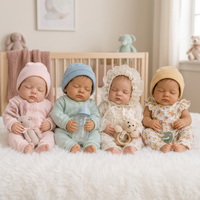 Muñeca Bebé Reborn de 55 cm, Hecha a Mano, de Vinilo y Algodón Suave, Modelo de Bebé con Gorro de Punto Rosa, Venta al Por Mayor, OEM, ODM